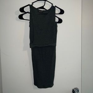 Dark green crop top and long skirt set